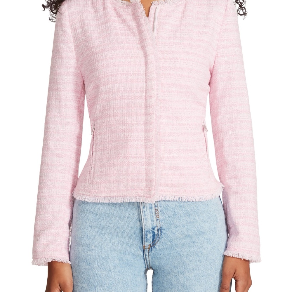 BB Dakota Pink Tweed Chenille Jacket